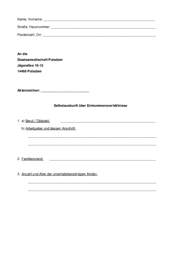 Bild vergrößern (Bild: PDF-Datei zu: Selbstauskunft über Einkommensverhältnisse - Staatsanwaltschaft  Potsdam)